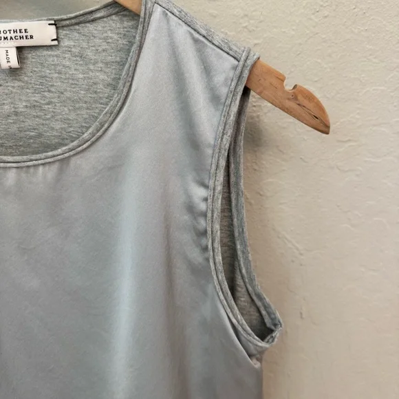 DOROTHEE SCHUMACHER Grey Satin Jersey Sleeveless Top Size 3/Medium - Picture 9 of 14